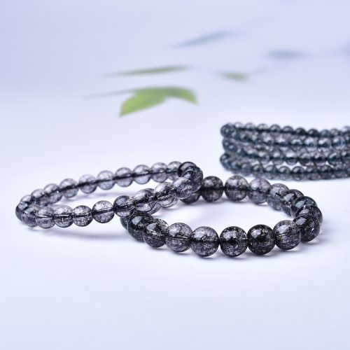 Black Rutilated Quartz Shield Bracelet