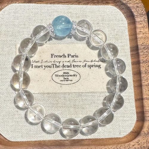 Aquamarine & Clear Quartz Bracelet