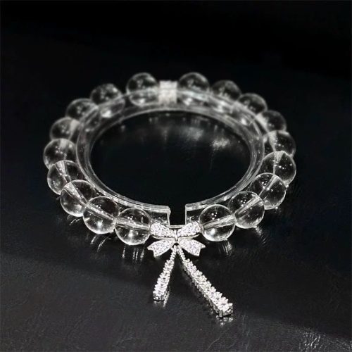 Clear Quartz Bow Ribbon Bracelet
