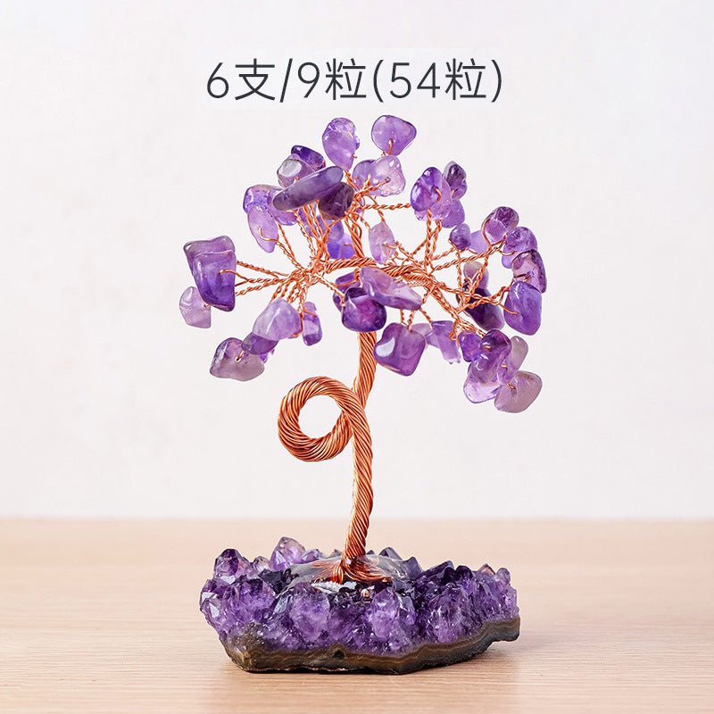 Amethyst & Cluster Money Tree - Natural Crystal Combination | Sense & Stones