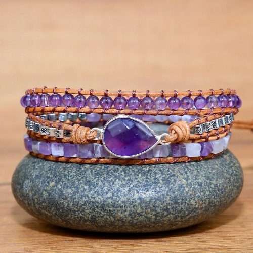 Amethyst Layered Braided Bracelet