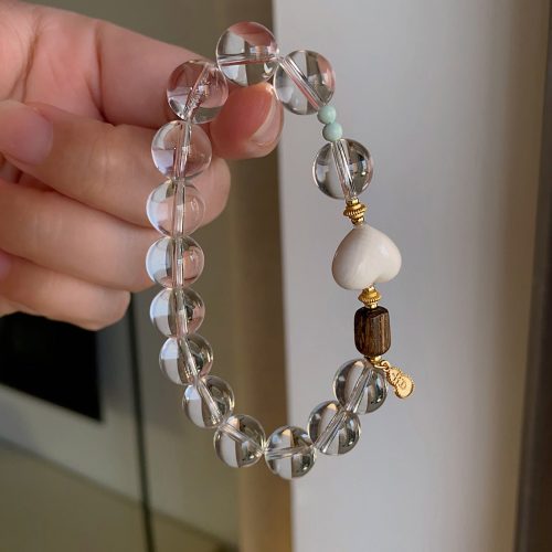Clear Quartz & Sandalwood Bracelet
